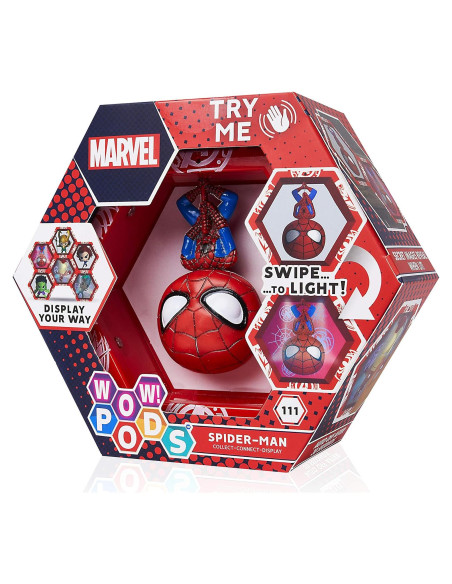 Figura Bobble-Head Iluminada Spiderman WOW! PODS Marvel