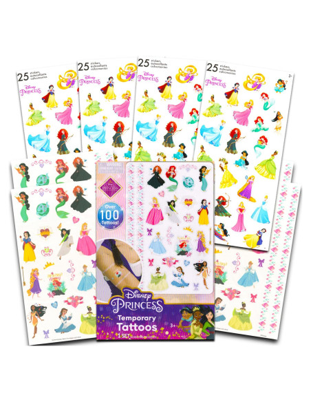 Paquete de Stickers y Tatuajes Temporales Disney - 100 Stickers y 100 Tatuajes