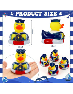 Patitos de Goma Nauticos Jerify - 12 Pcs 13.97 cm para Fiesta 2