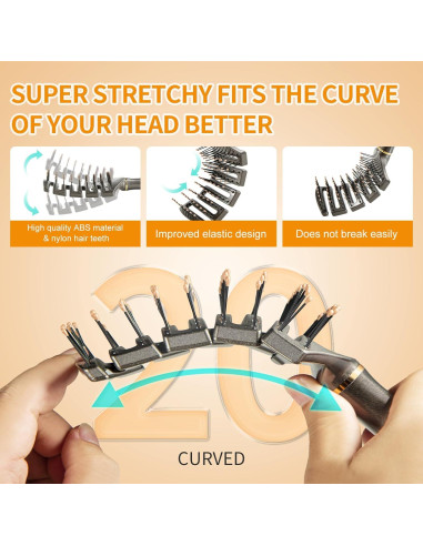 Cepillo Desenredante Curvado SHINLEA para Cabello Rizado 25.5cm