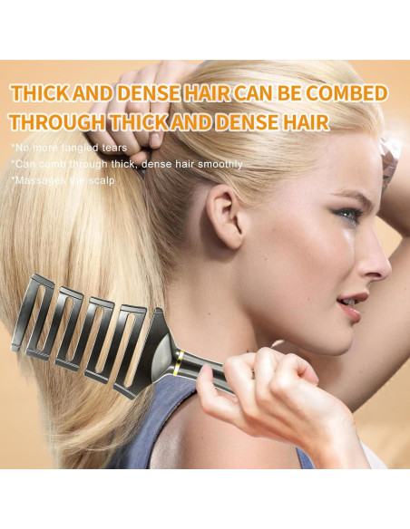 Cepillo Desenredante Curvado SHINLEA para Cabello Rizado 25.5cm