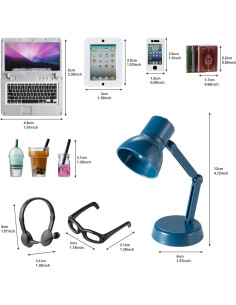 12 Accesorios Miniatura para Casa de Muñecas Diinokiy 2