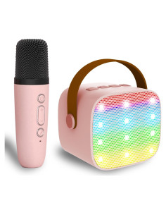 Mini Máquina de Karaoke K1 Rosa para Niños y Adultos