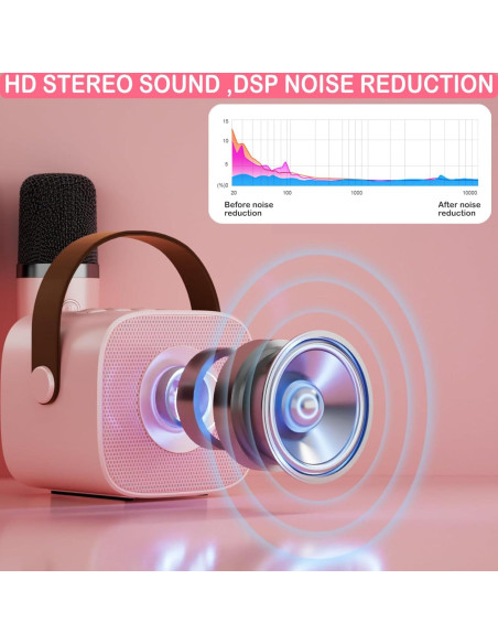 Mini Máquina de Karaoke K1 Rosa para Niños y Adultos