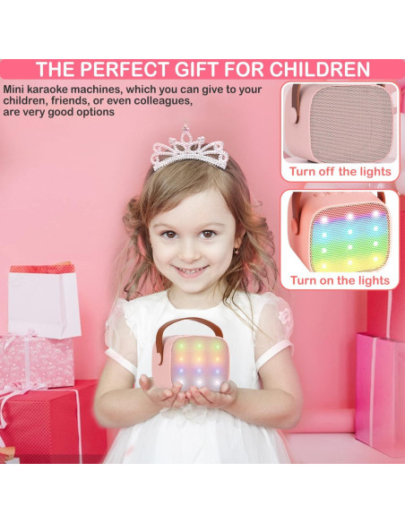 Mini Máquina de Karaoke K1 Rosa para Niños y Adultos