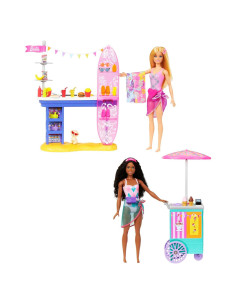 Juego de Barbie Set Playa con 2 Muñecas y 30 Accesorios
