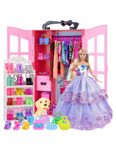 Armario de Muñecas Ecore Fun 120 Pcs Ropa y Accesorios