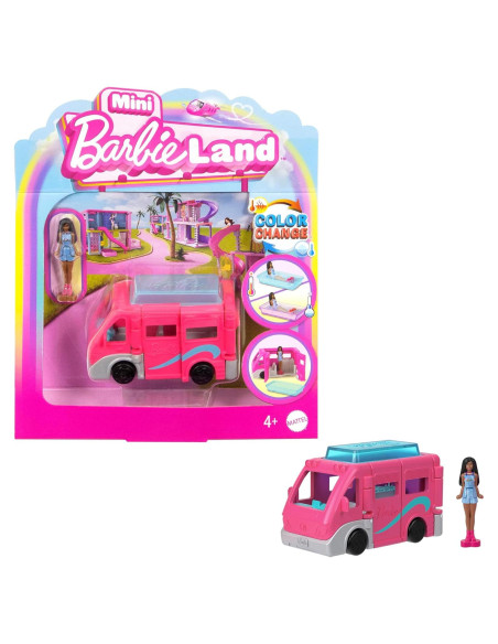Muñeca Barbie Mini BarbieLand con DreamCamper 3,81 cm