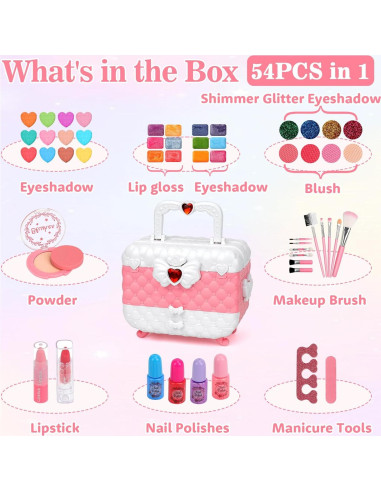 Kit de Maquillaje Lavable para Niñas Teensymic 54 Piezas