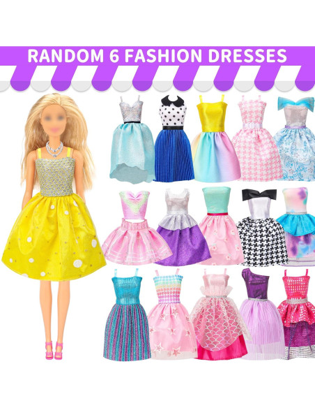 70 Piezas Ropa de Muñeca Style Shine - Vestidos y Accesorios