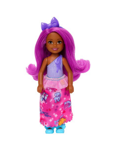 Muñeca Barbie Chelsea Real con Cabello Rosa y Diadema Morada 2