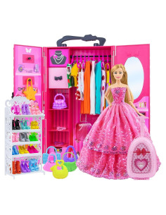 Armario de Muñecas Ecore con 102 Accesorios - 11.5 Pulgadas