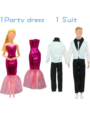 27 Piezas Ropa y Accesorios para Muñecas 11.5" y 12"