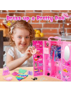 Armario de Muñecas Rosa ZapWhiz con Accesorios 29.21 cm 2