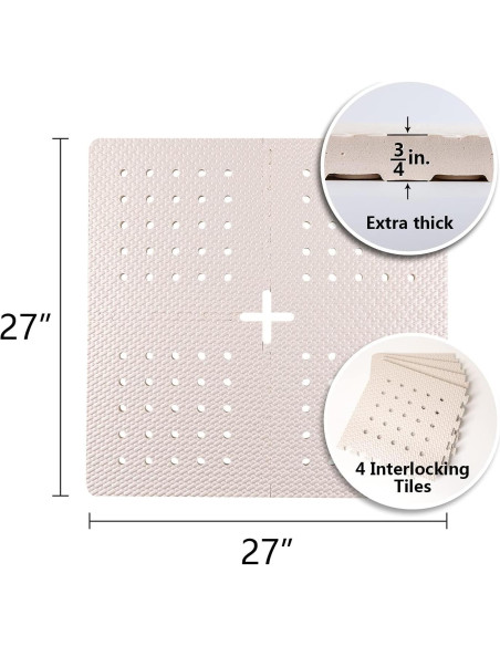 Alfombrilla Antifatiga BOWERBIRD Cuadrada 68.58x68.58cm Crema