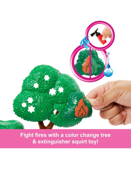 Muñeca Barbie Bombera con Estación de Bomberos y Accesorios