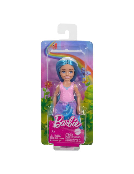 Muñeca Barbie Chelsea Real con Cabello Azul y Diadema Blanca