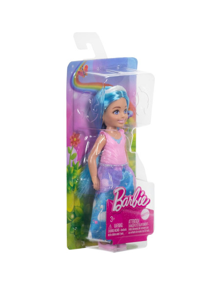 Muñeca Barbie Chelsea Real con Cabello Azul y Diadema Blanca