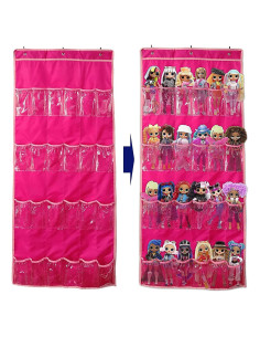 Organizador Colgante de Juguetes LINPOPUP Rosa 24 Bolsillos