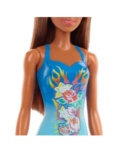 Muñeca Barbie de Playa con Traje de Baño Azul HDC51 2