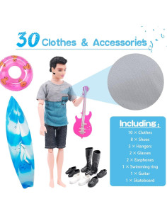 33 Piezas Ropa y Accesorios para Muñecas 30 cm Carreuty 2