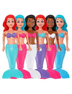 Juguetes de baño sirena Liberty Imports - 6 paquetes 19.1 cm