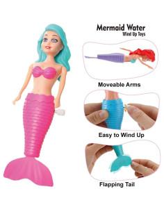 Juguetes de baño sirena Liberty Imports - 6 paquetes 19.1 cm 2