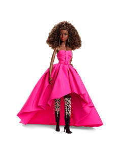 Muñeca Barbie Colección Rosa con Vestido Largo Fucsia HBX96