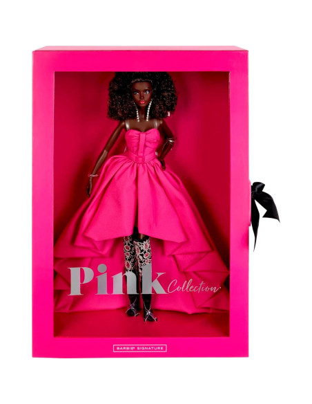 Muñeca Barbie Colección Rosa con Vestido Largo Fucsia HBX96