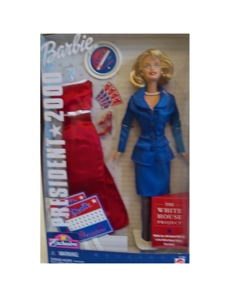 Muñeca Barbie Candidata a Presidenta 2000 con 2 Outfits
