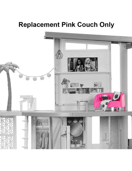Sofá Rosa de Reemplazo para Casa de Muñecas Barbie HMX10