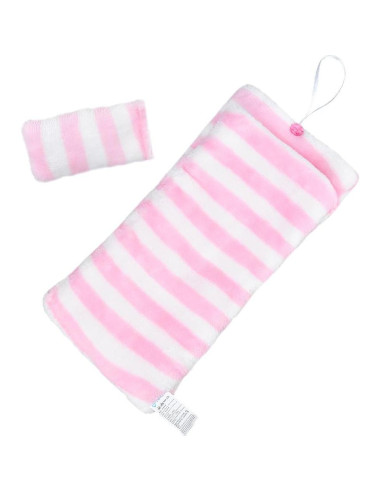 Saco de dormir de peluche E-TING para muñecas 29.21 cm Rayas rosas