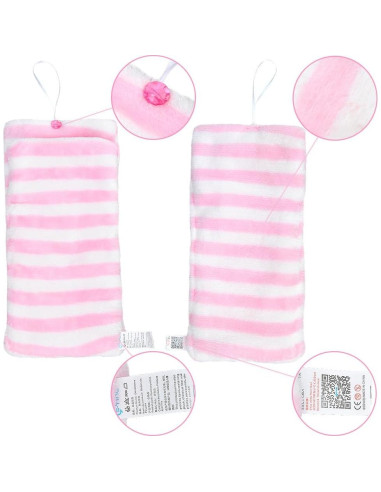 Saco de dormir de peluche E-TING para muñecas 29.21 cm Rayas rosas