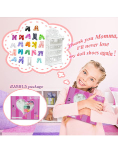 Estante para Zapatos de Muñeca BJDBUS + 20 Pares Accesorios 2