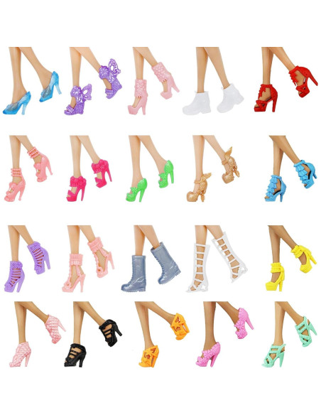 Estante para Zapatos de Muñeca BJDBUS + 20 Pares Accesorios