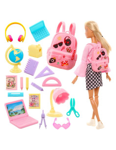 Kit de Accesorios para Muñecas Joyfun - 19 Piezas Escuela