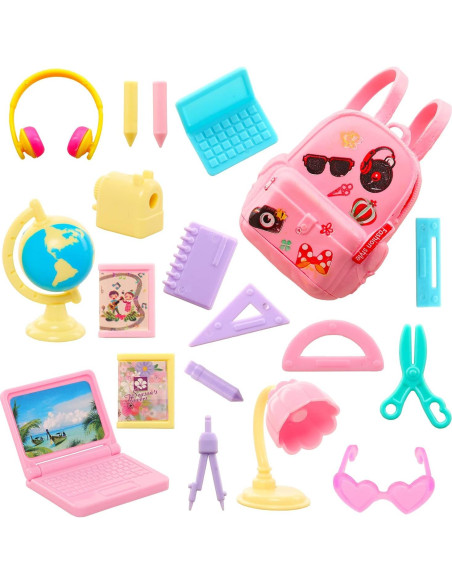 Kit de Accesorios para Muñecas Joyfun - 19 Piezas Escuela