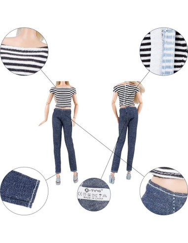 Conjunto Ropa de Muñeca E-TING 11.5" 5 Piezas Estilo B
