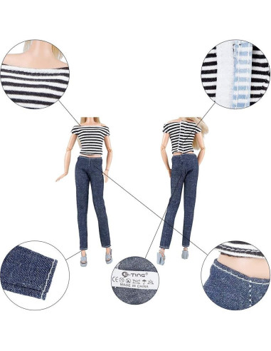 Conjunto Ropa de Muñeca E-TING 11.5" 5 Piezas Estilo B