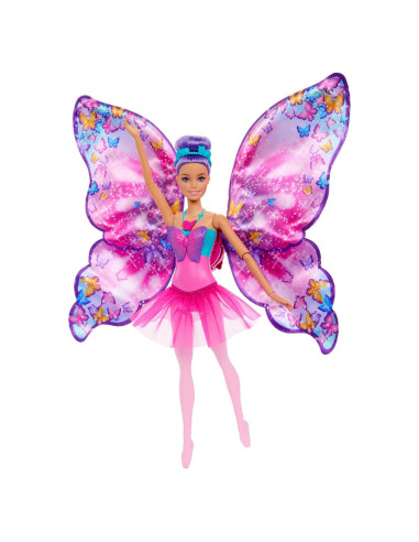 Muñeca Barbie Bailar y Revolotear 2-en-1 con Alas de Mariposa