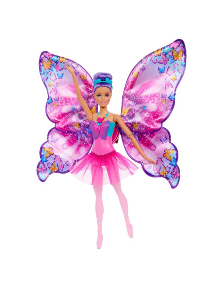 Muñeca Barbie Bailar y Revolotear 2-en-1 con Alas de Mariposa