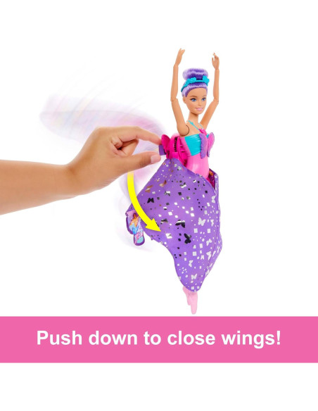 Muñeca Barbie Bailar y Revolotear 2-en-1 con Alas de Mariposa
