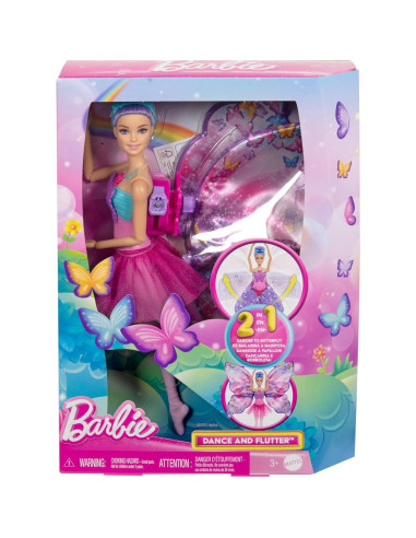 Muñeca Barbie Bailar y Revolotear 2-en-1 con Alas de Mariposa