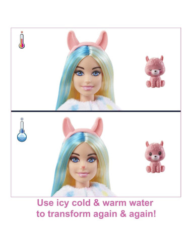 Muñeca Barbie Cutie Reveal Llama de Peluche con 10 Sorprisas