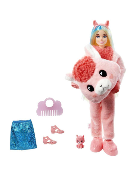 Muñeca Barbie Cutie Reveal Llama de Peluche con 10 Sorprisas