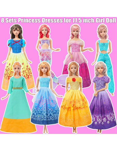 8 Conjuntos de Ropa de Princesa para Muñecas 29 cm MCZQXW
