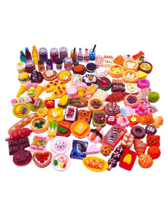 100pcs Juguetes de Comida Miniatura Atoyzybin para Muñecas