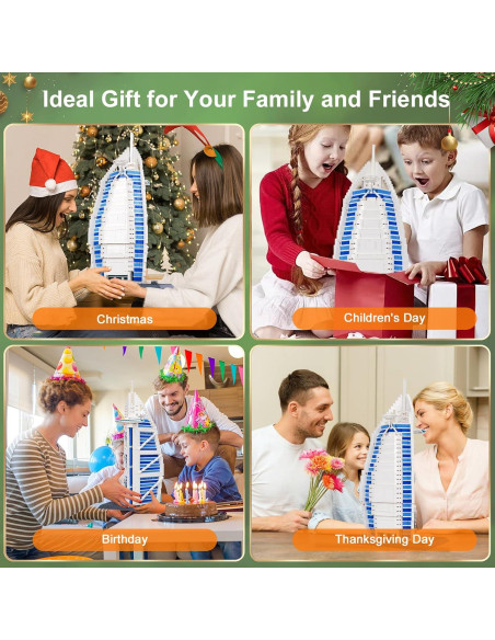 Juego de Bloques de Construcción Hallisun Burj Al Arab 1306 Piezas