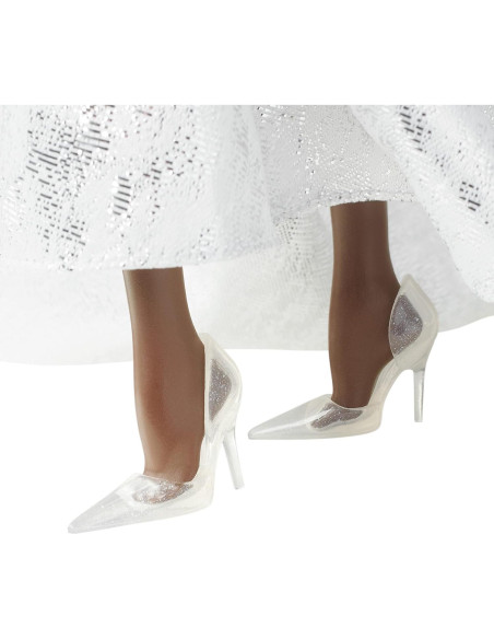 Muñeca Barbie Navidad 2021 Mattel 30.48 cm vestido plateado