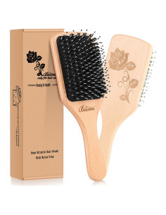 Cepillo de cabello Bsisme - Paleta de madera con cerdas de jabalí